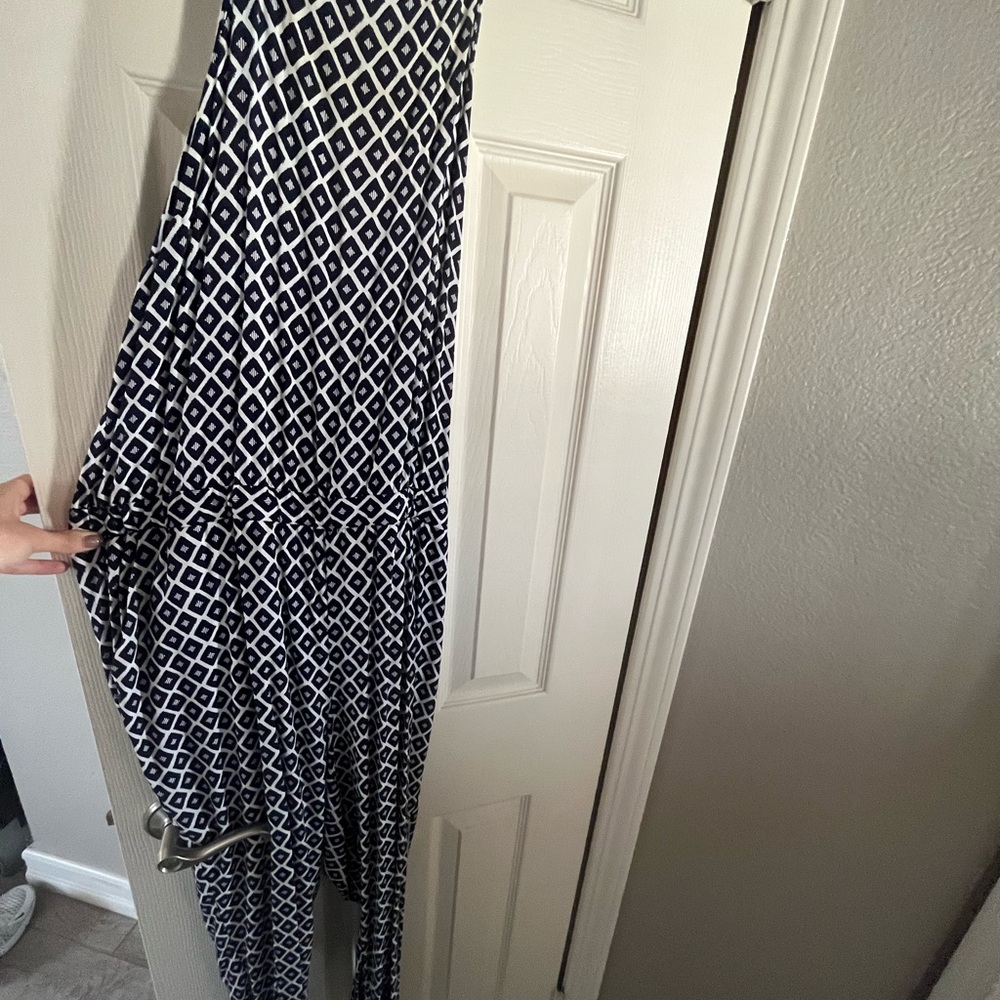 Jack by BB Dakota Blue and White Sheath Jumpsuit